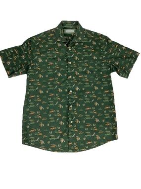 Alex Cannon Sz L 100% Cotton VW Bug Van Surfboard Print Beach Vacation Shirt